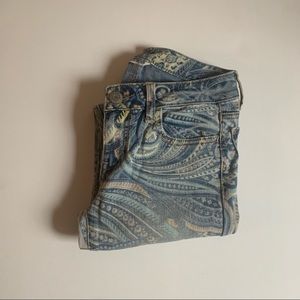 American Eagle Skinny Paisley Print Denim